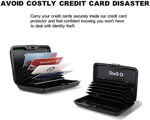 Защита за кредитни карти с RFID заключване Shell-D, Алуминиеви Портфейли с RFID-заключване за жени и Мъже, Държач за метални самоличност, калъф за кредитни карти (Нов актуа?