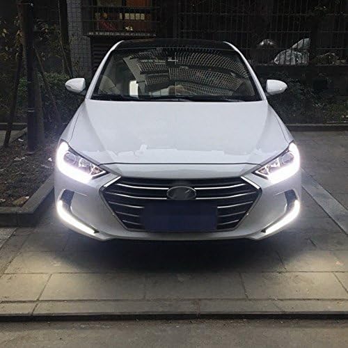 July King LED Дневни Ходова Фенер DRL за Hyundai Elantra 2017 2018, 6000 K Led Ръководство Фенер Предна Броня С Жълти мигачите