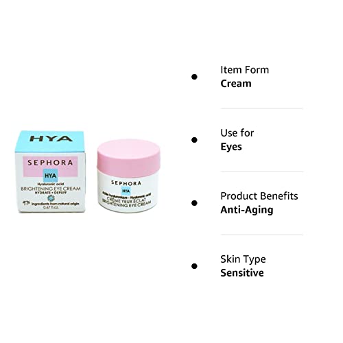 Sephora Осветляющий гел–крем за очи с хиалуронова киселина - Овлажняващ и омекотяващ, против стареене, тъмни