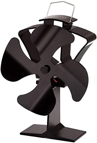 Радиатор камината LIXFDJ Енергоспестяващ Черен Вентилатор за печка с 4 остриета, работещ от топлина, Еко-Вентилатор за камина, Дърво горелка, Безшумен Енергоспестяващ