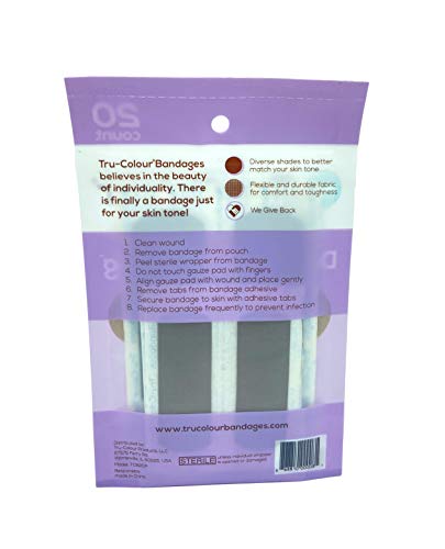 Тъканни Превръзки Tru-Colour В цвета на кожата, подходящи за Фиолетовому Тона на вашата кожа, 20 Бинтове