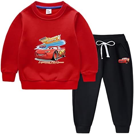 KeyL-0731 детски Пуловер с дълги ръкави пишеща Машина, Комплекти от руното качулки с хубав принтом Светкавица Маккуин и спортни Панталони