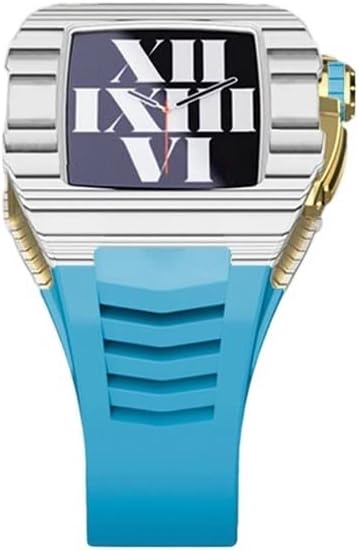 Комплект модификация часа AEMALL от въглеродни влакна за Apple Watch 7 с корпус от въглеродни влакна, 45 мм, за 6 SE 5 4 с каишка от фторуглерода 44 мм Richard (Цвят: фотохромный, разме