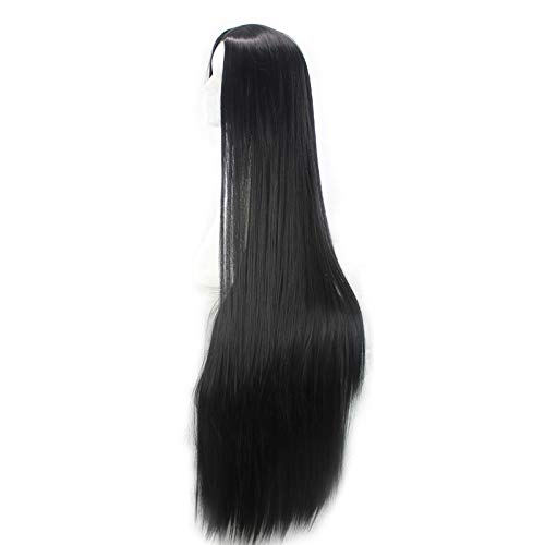 Margiela Специална цена, модерен женски перука, права коса, изкуствен завързана перука, 70 см. / 28 инча, черен