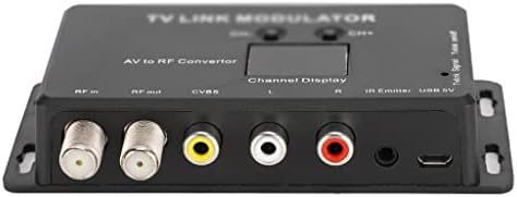 TBIIEXFL UHF TV Link Модулатор на AV-преобразувател на RF и IR удължител с 21-канальным дисплей PAL/NTSC Допълнително Пластмаса Черен (цвят: D)