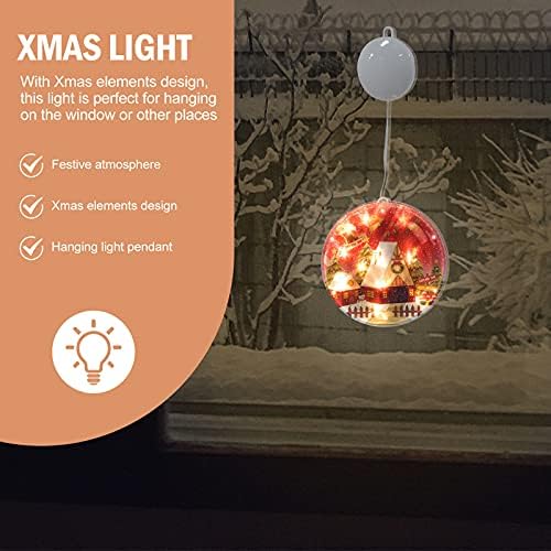 1бр Коледно Led Окачен Лампа Кръгло Коледа Прозорец Окачен Лампа Декор Декор за Празнични Партита