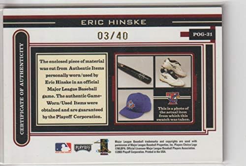 Ерик Хинске (Бейзболна карта) в плейофите на 2003 г. - [в Основата] - Автографи [С автограф] #POG-31