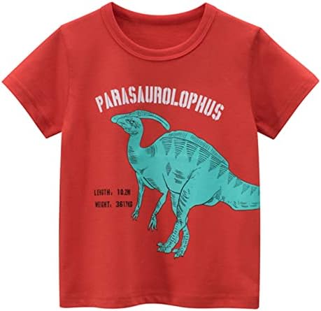 Тениски с Динозавром за Малки Момчета и Момичета, Тениски с Кръгло Деколте и Къси Ръкави, Блузи, Тениски, Дрехи за Деца, Най-Висок за Момчета