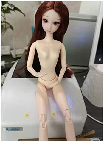 HUIEU Shop Разпродажба 3D Очите BJD Кукла Главата Розово Злато Кестенява Коса на Куклата е Подходяща за тялото на 30 см Нормална