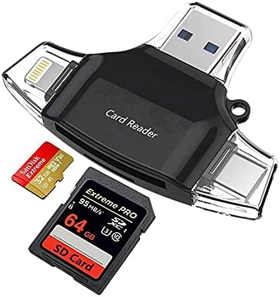 Смарт притурка на BoxWave, който е съвместим с BLU G71L (смарт притурка от BoxWave) - Устройство за четене на SD карти AllReader, четец за карти microSD, SD, Compact USB за BLU G71L - Черно jet black