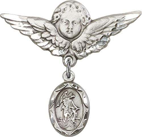 Детски икона Jewels Мания с чар Ангел-пазител и игла за икона Ангел с крила | детски икона от сребро с чар ангел-пазител