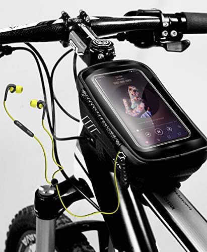 Водоустойчив калъф за закрепване на телефона върху велосипед, калъф на волана Samsung Galaxy S22 Ultra, A03S A02S A11 A12 A32 5G A42 5G, S21 FE Plus/Moto G Pure /Pixel 6 Pro / OnePlus 9 Pro, Nord N200 5G (черен)