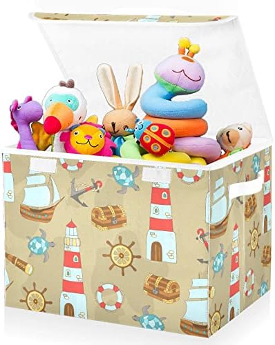 Ракла за съхранение на детски играчки с Навигационен фар FULUHUAPIN, 16,5 x12,6x11,8, Твърди Кутии-Организаторите