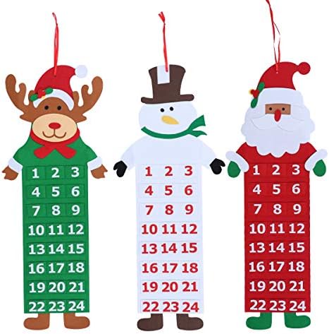 Креативен нетъкан материал Коледен адвент-календар направи си САМ Декоративен Коледен календар за обратно броене домашни врати, стенни декорации (Дядо Коледа) Нач