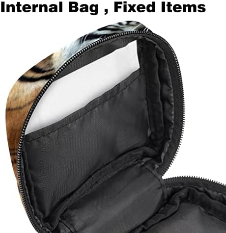 Чанта за съхранение на хигиенни кърпички, косметичка, чанта за тампони, калъф за комплект, чанта за купата на менструална, с изображение на тигър