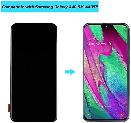 Vvsialeek Взаимозаменяеми AMOLED дисплей, съвместим с Samsung Galaxy A40 SM-A405F, SM-A405FN, SM-A405FM 2019,