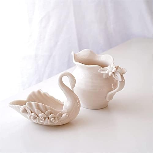 HaveFun Coffee maker Бежово Чай Украшение Цвете Керамичен Чайник Сметана Чаша за Мляко, Чай Следобеден чай Чайник (Цвят: C размер