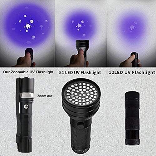 NUCWO 2 в 1 USB Акумулаторна UV-лампа, Супер Ярък Ултравиолетов Светлина, Предназначени за откриване на Урината