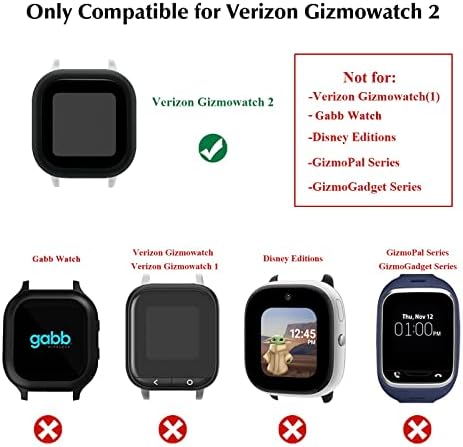 [3 опаковки] Калъф Snyeest, съвместим с Gizmo Watch 2, Защитно фолио за екрана за деца, калъф, изработени от закалено стъкло Само за Verizon Gizmo Watch 2, прозрачна + прозрачна + прозрачн