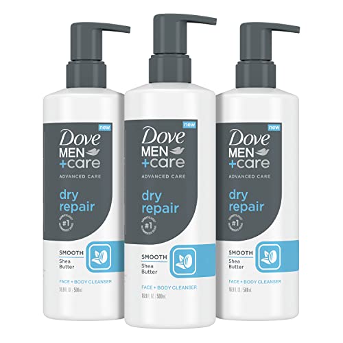DOVE MEN + CARE Advanced Care Почистващо средство за лице и тяло Dry Ремонт на 3 Порции за суха кожа с Гладък, масло