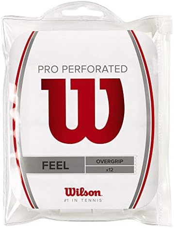 WILSON Pro Overgrip Перфорирана 12 бр. В опаковка - Бяла - Тенис - и Бадминтон - Скуош