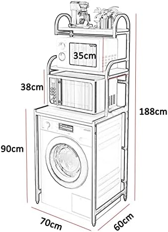 Рамки за съхранение на перални машини BKGDO Подова Поставка над Тоалетна, Плътна Перегородочная полк, срок на съхранение