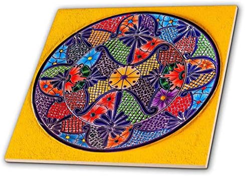 3-Инчов своеобразна керамични мексико чиния, Гуанахуато, Мексико, 12-инчов декоративни плочки, бистра