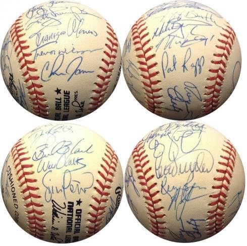 1992 Екип от Сан Франциско Джайентс Подписа договор с NL Baseball 27 Autos Крейг Кларк COA - Бейзболни топки с автографи