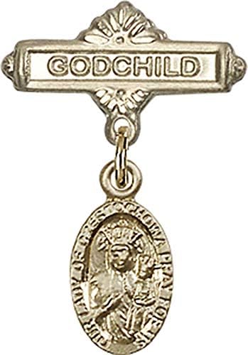 Детски икона Jewels Мания за талисман на Дева мария Ченстоховской и игла за икона Кръщелник | Детски иконата със златен