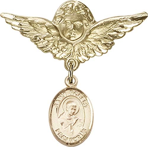Иконата на детето Jewels Мания за талисман на Светия Робърт Беллармина и икона на Ангел с крила | Икона детето си от 14-каратово