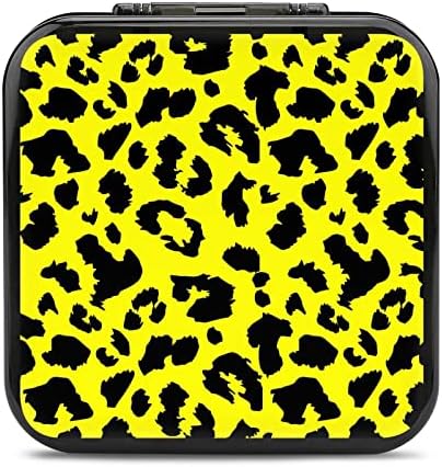 Калъф за игра на карти Yellow Leopard е Съвместим с Ключа на Притежателя на Играта Кейса Кутия За Съхранение Чанта за носене с 12 Слота