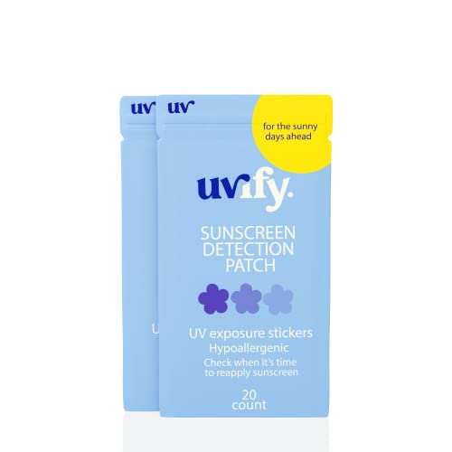 UV-етикети UVIFY за слънцезащитен крем | 40 стикери за откриване на ултравиолетови лъчи | Знайте Кога да се нанесе слънцезащитен крем отново | UV-етикети са Безопасни за д?