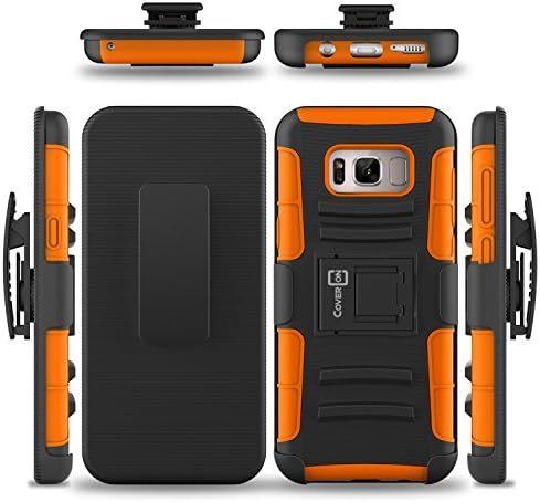 Клип за колан CoverON Kickstand Серия Explorer за Samsung Galaxy S8 Plus, една Чанта-кобур, Оранжево, черно