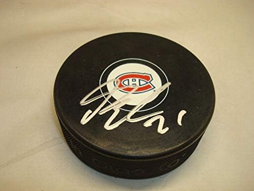 Деванте Смит-Pelly Подписа хокей шайба Монреал Канадиенс с автограф 1А - за Миене на НХЛ с автограф