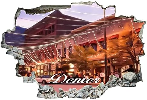 COCOKEN Американски Щата Колорадо в Денвър Живопис Изкуство Градски Пейзаж Денвър 3D Стенни Стикери Стенно Изкуство е Подвижна Постер Винил За Спални Хол Детска Стая О