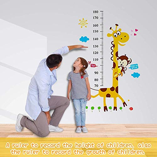 FunSpt Диаграма на Растежа на Височина Стикер на Стената Забавни Цветни Животни Дизайн Отклеивающиеся Подвижни Стикери за Стена за Детска Спалня Хол