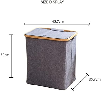WPYYI Сгъваема кош за мръсни дрехи в японски стил, кошница за дрехи от бамбукова тъкан, Преносим кош за съхранение на дрехи (Цвят: A, Размери: 45,7x35,7x50 см)